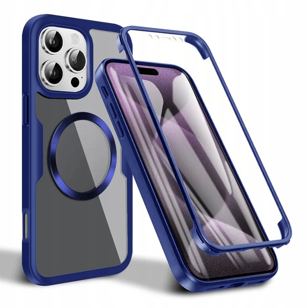Techsuit 360 MagSafe etui 360° Szkło do iPhone’a 16 niebieski