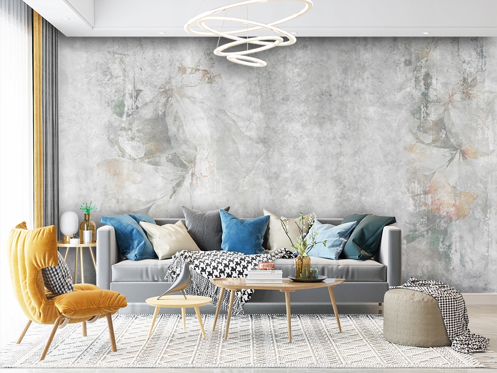 FOTOTAPETA NOWOCZESNA GRAFIKA KWIAT KWIATY LIŚCIE Szerokość produktu 420 cm