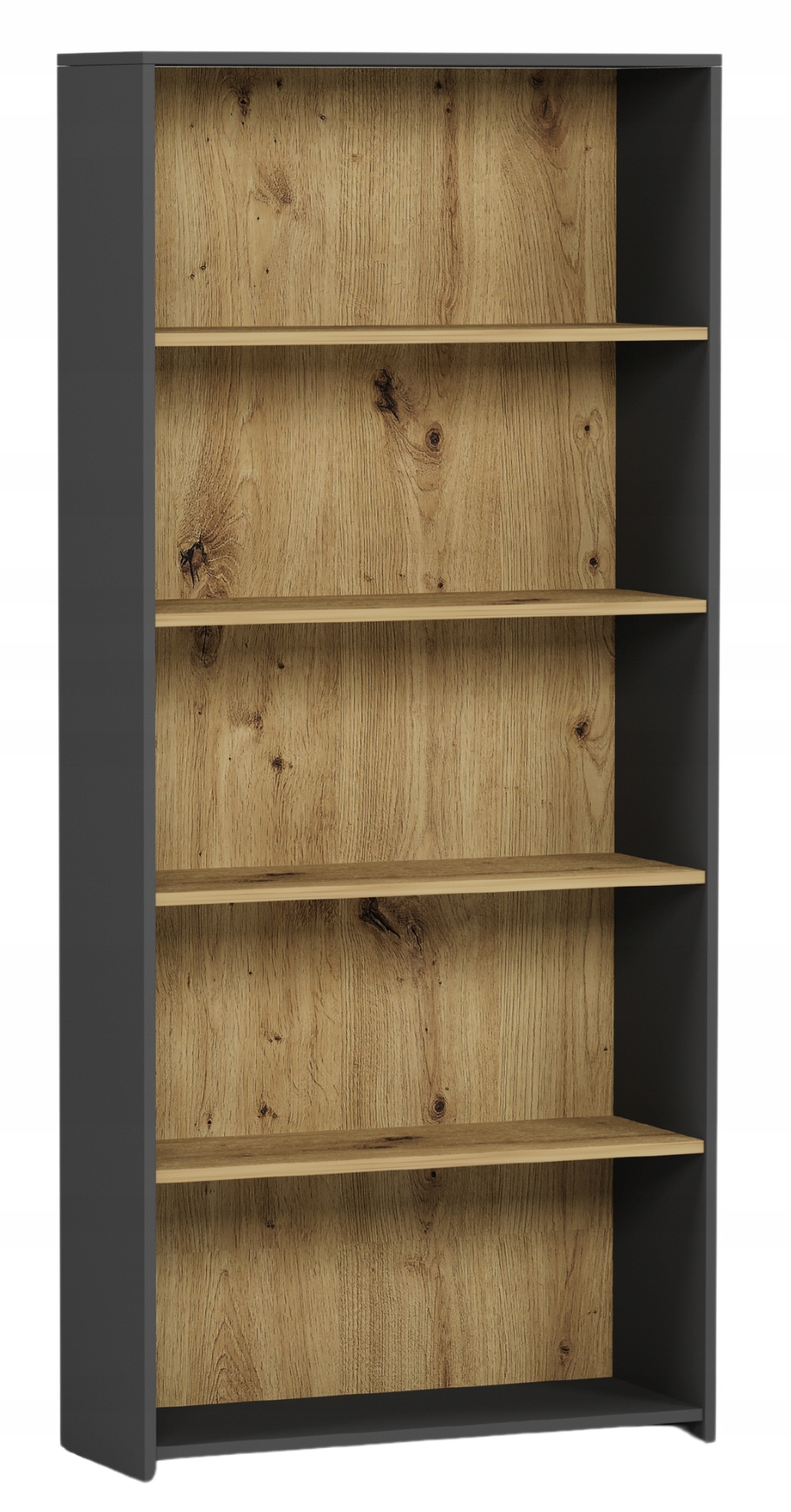 КНИЖНЫЙ ШКАФ 80 СМ ПОЛКА КНИЖНЫЙ ШКАФ B-80 АНТРАЦИТ МИКС ARTISAN