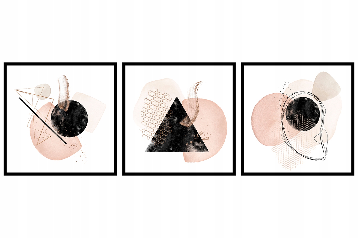 Čtvercové plakáty Triptych abstrakce 3x 40x40 cm