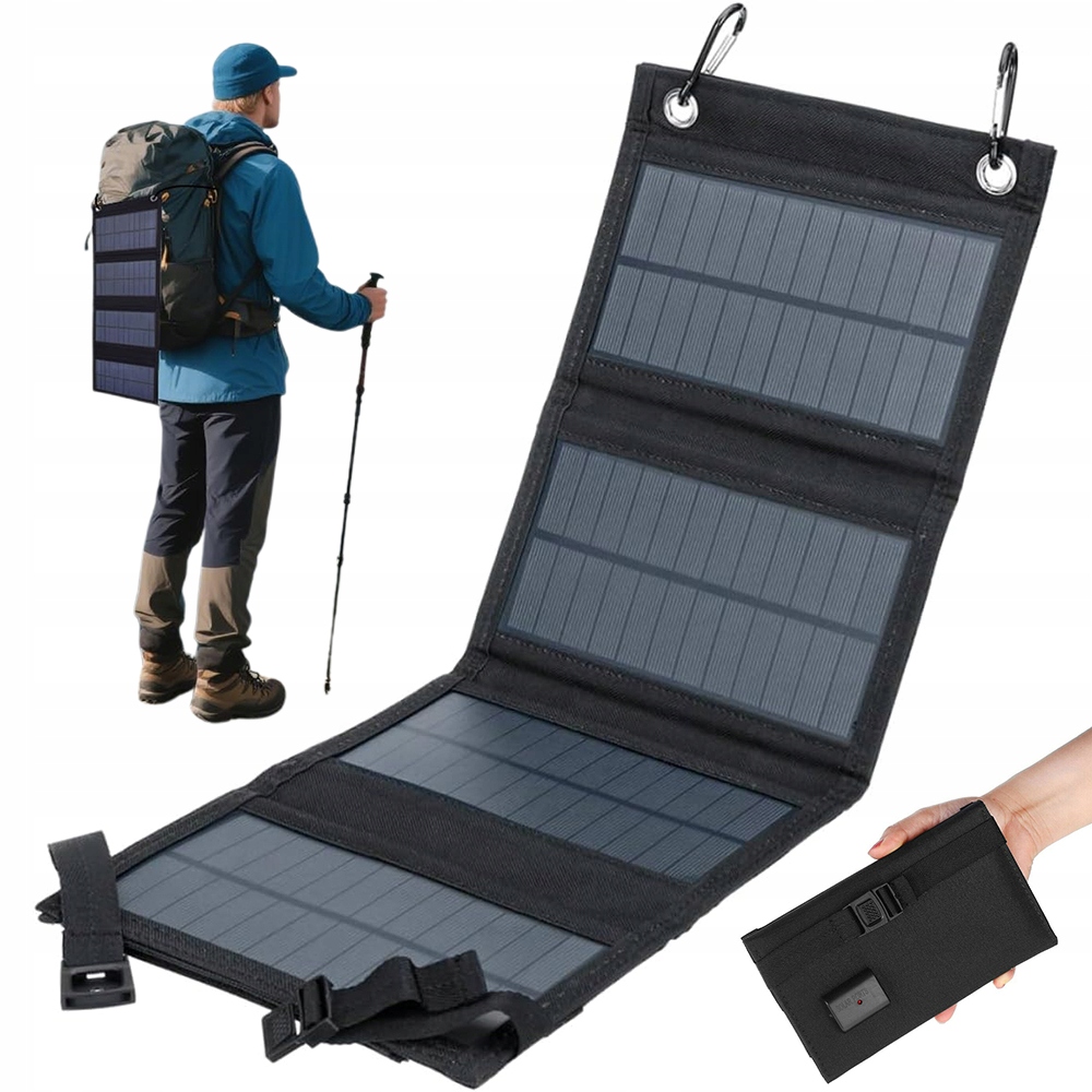 Solární Nabíječka 20W Power Bank Usb Pro Telefon Na Kempování A Cestování