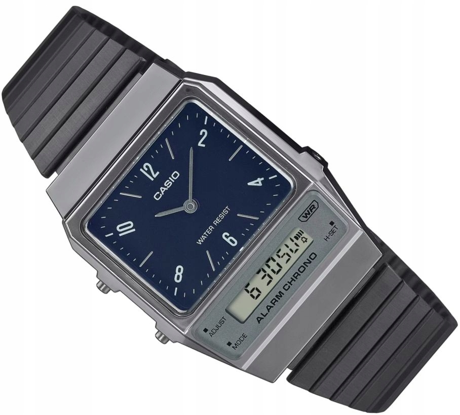 Nové Hodinky Casio AQ-800EB-2AEF Vintage 80. Léta Šedo-modré Krabička