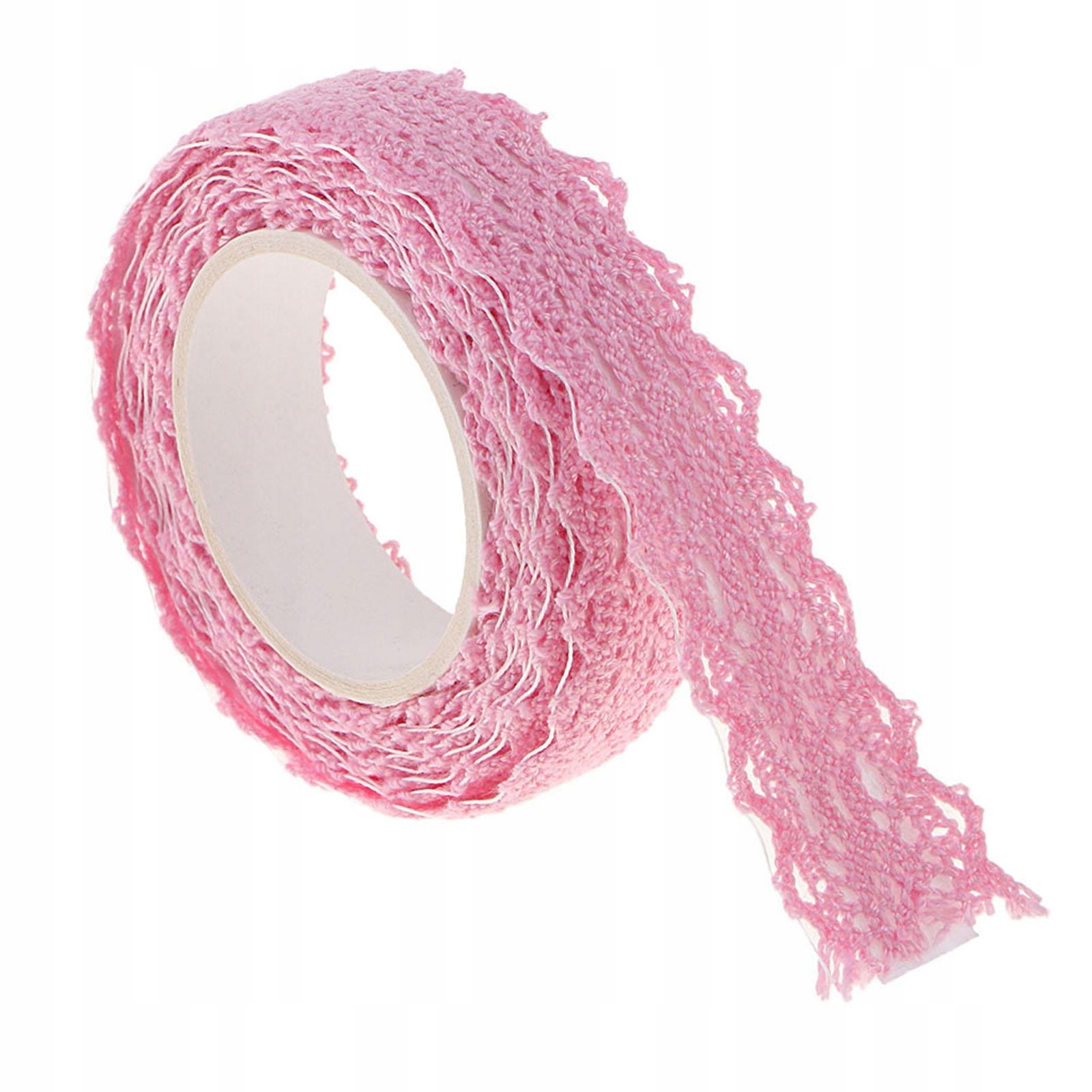 2 Yards Lace Pattern Cotton Self adhesive Tape, Washi Tape różowy