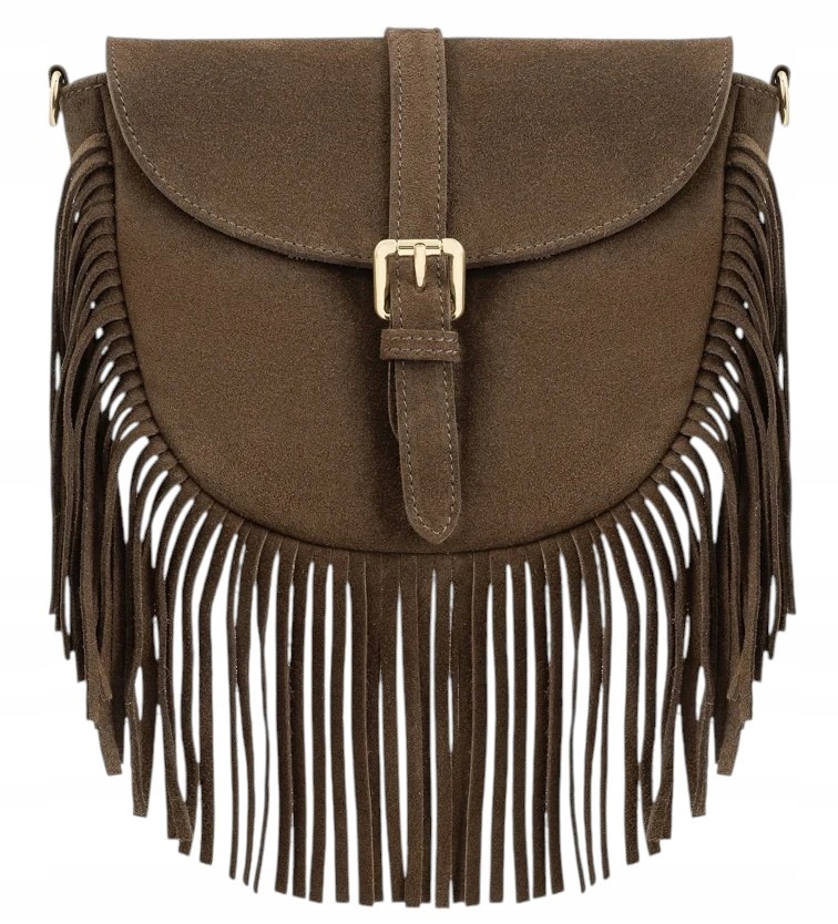 Ryłko dámská kabelka s boho hippie třásněmi, kožená kůže, kabelka přes rameno
