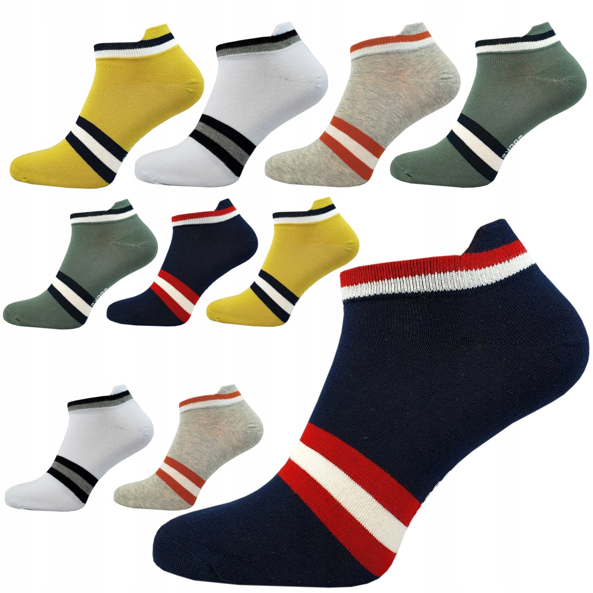 

10xBAWEŁNIANE Stopki Męskie Skarpety Kolorowe Wzór