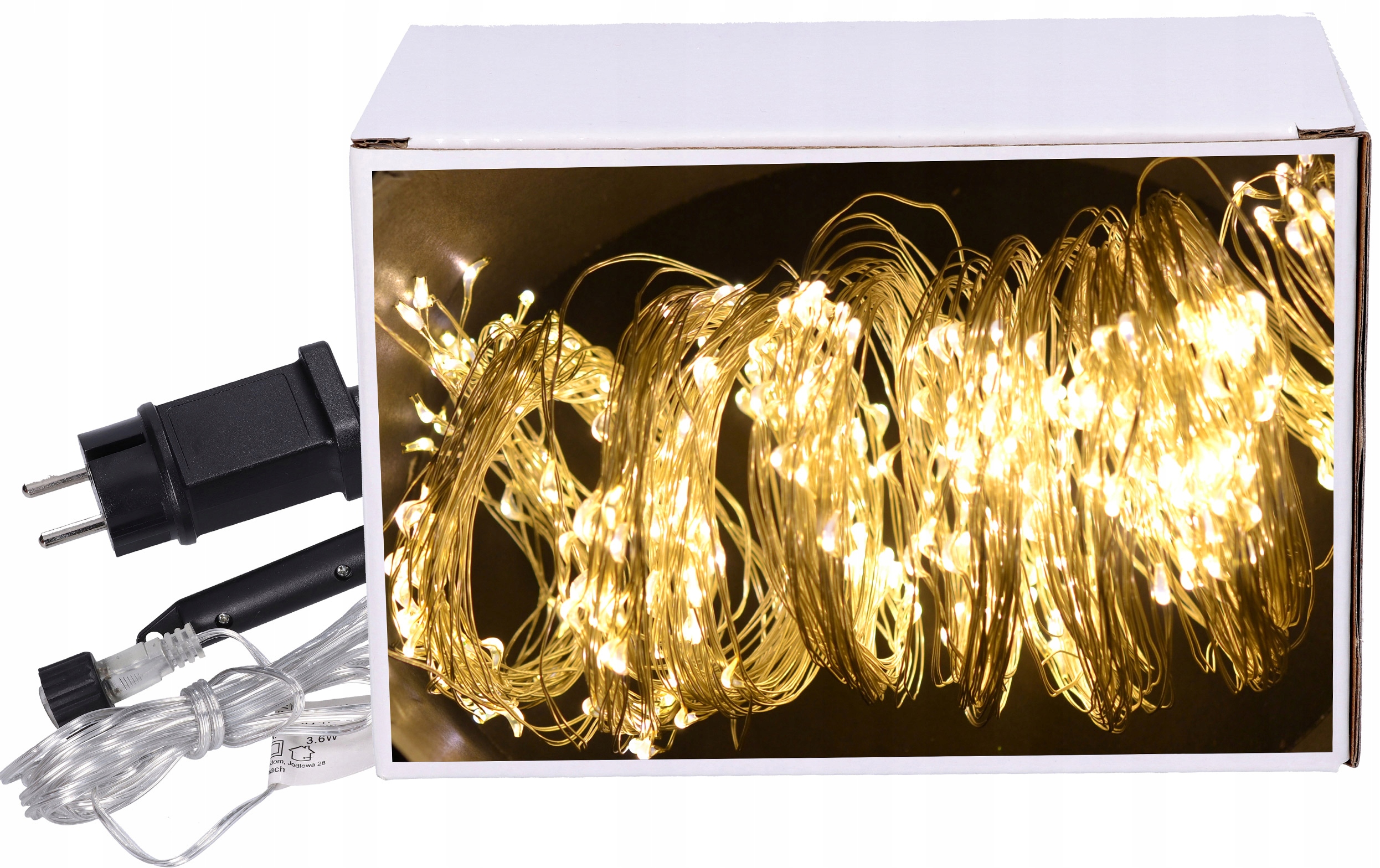 LAMPKI DRUCIKI 500 LED CHOINKOWE BIAŁE ŚWIATŁO