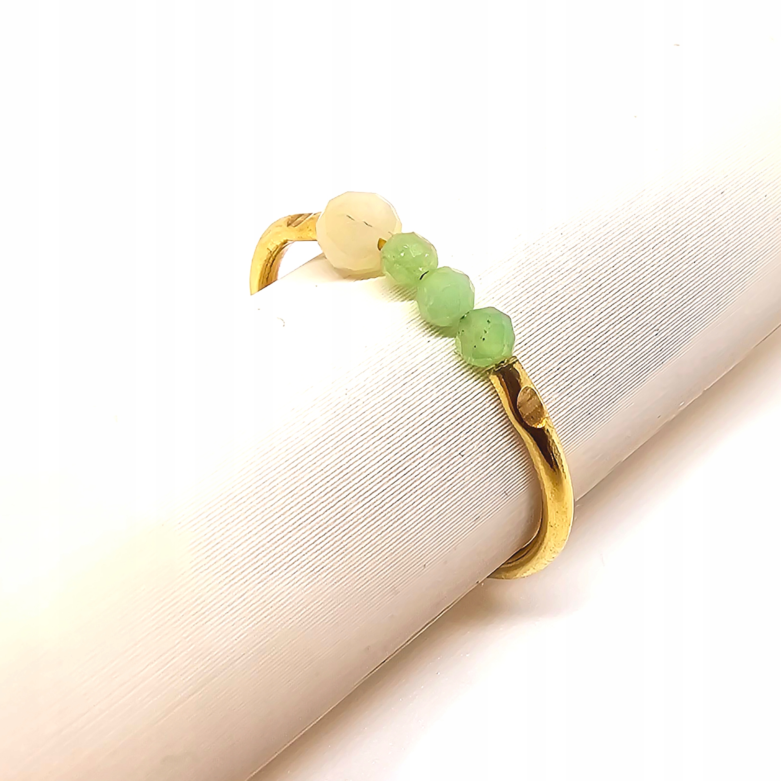 Zlatý prstýnek s opálem a chryzoprazem, opál chryzopraz ze zlata 585