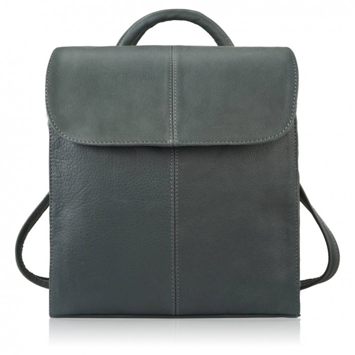 Dámský kožený Batoh šedý malý městský batoh pro každodenní použití Abruzzo