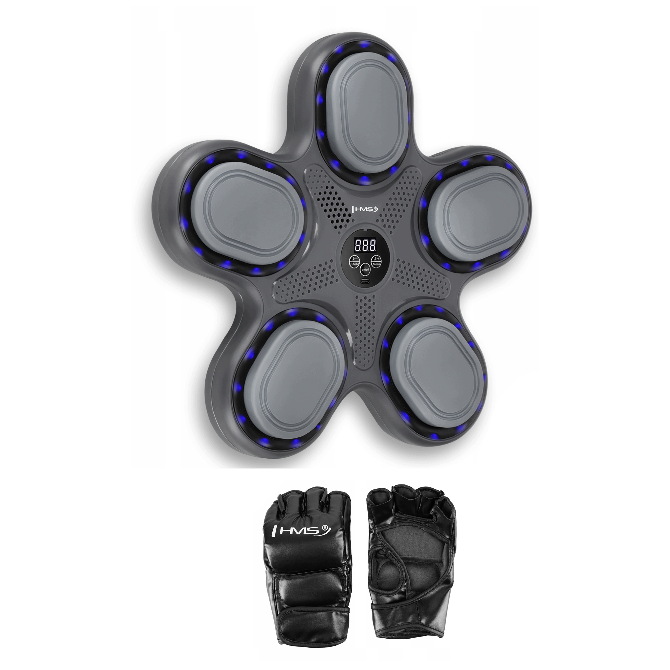 Treningowa tarcza bokserska elektroniczna Led muzyka rękawice 12oz Hms