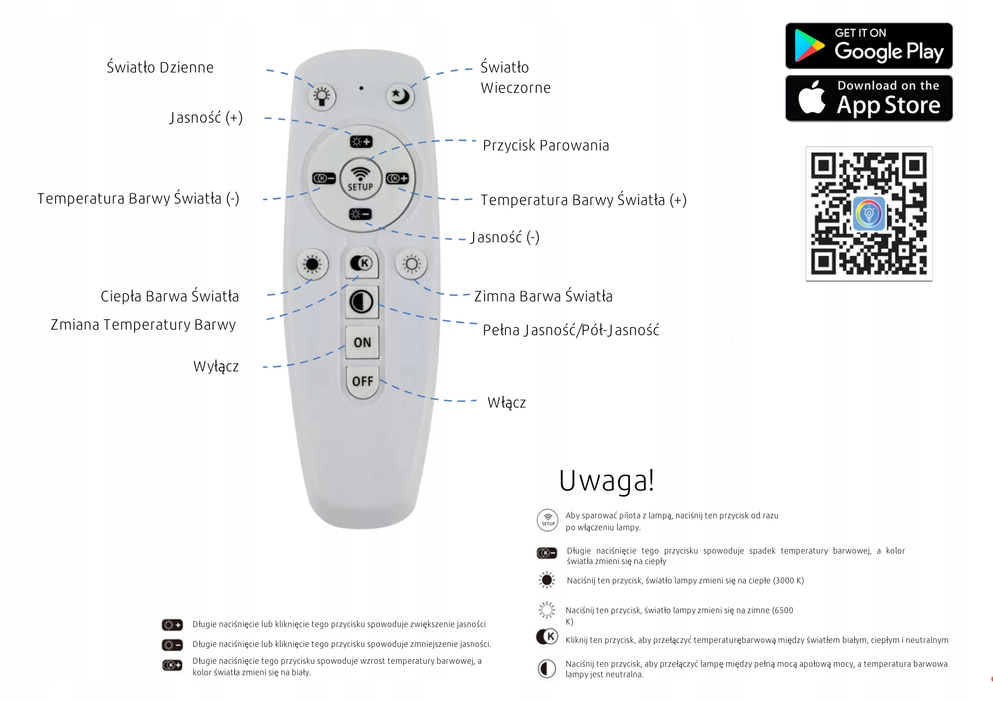 Nowoczesna Lampa Sufitowa LED Plafon z Pilotem BT Marka inna