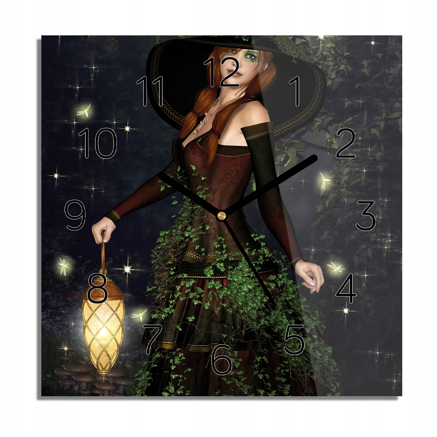 

Elf drzewo lampion foto-zegar czarne cyfry 30x30