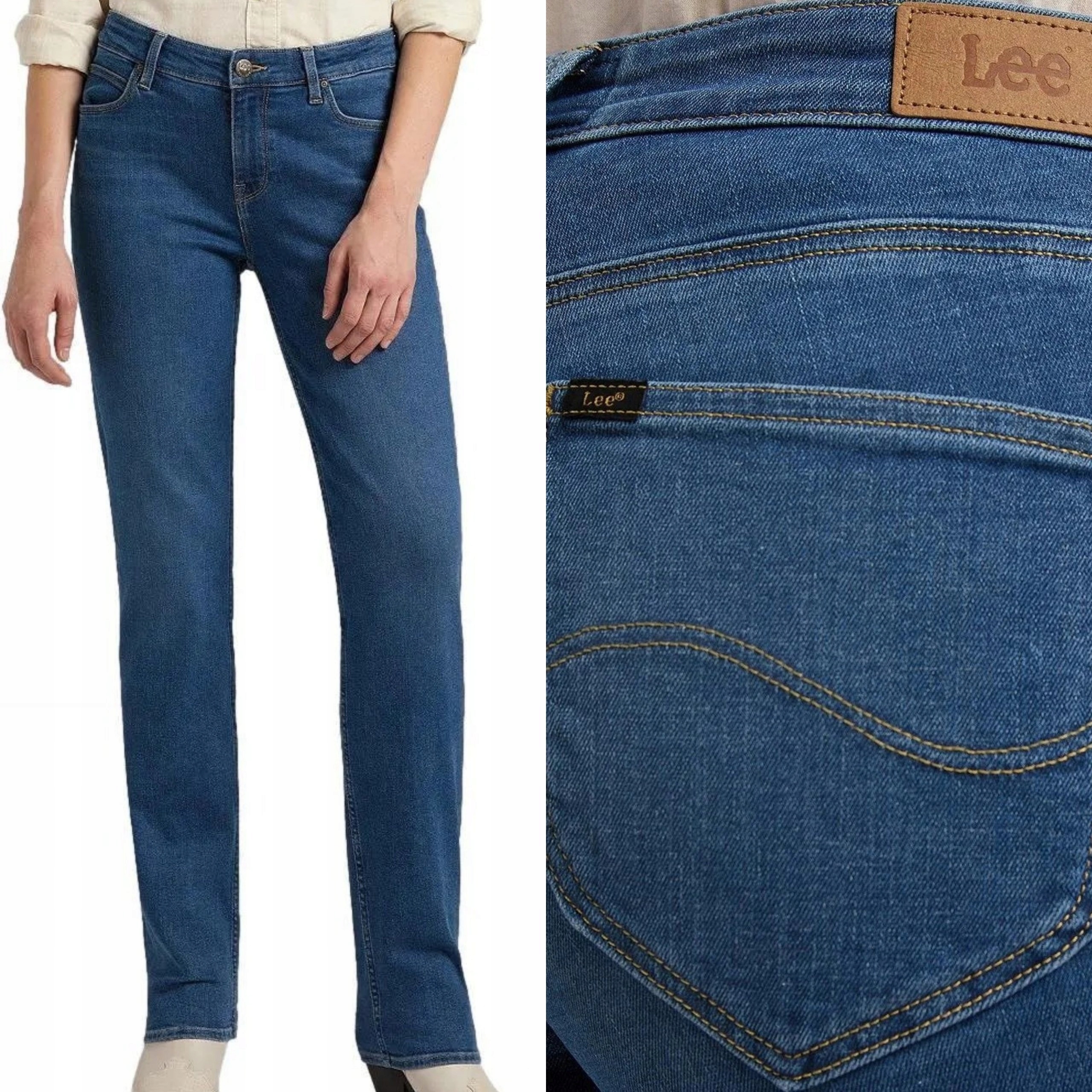 Lee kalhoty Regular modré džíny Marion Straight W28 L35