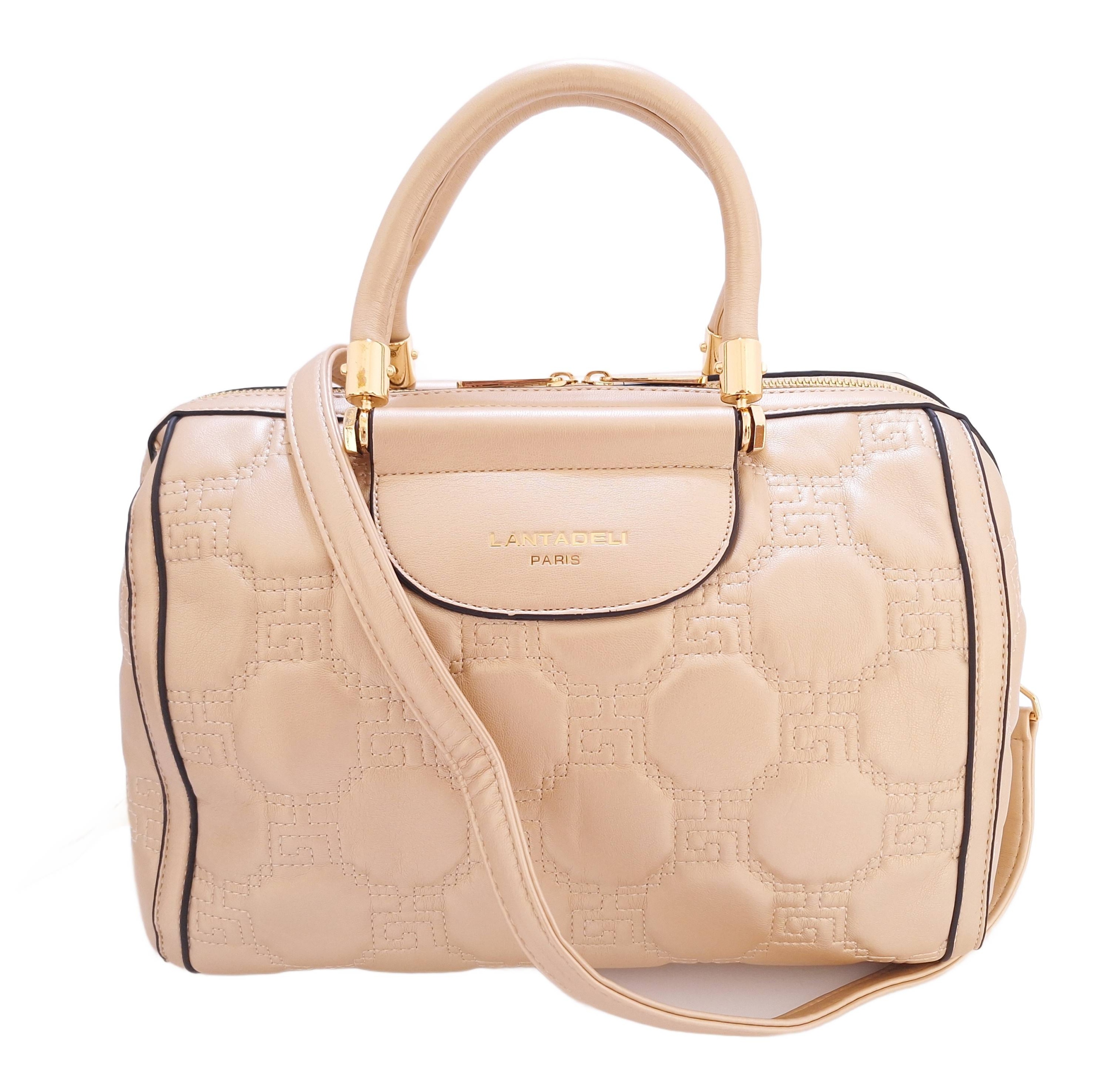 Dámský kufřík ze zlaté ekokůže Lantadeli S8452A