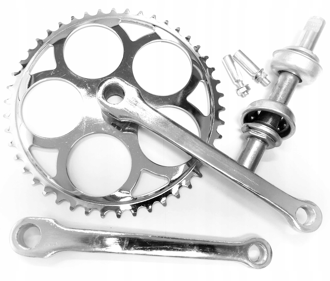 Korba na klin komplet z osią 46T 170 mm mechanizm korbowy chrom suport