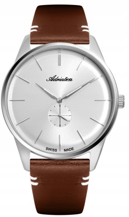 Pánské Hodinky Adriatica A8264.5213Q na řemínku, Swiss hnědé