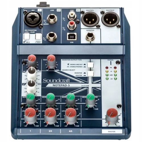 Mikser Analogowy Soundcraft Notepad 5 Interfejs Usb Kompaktowe Wymiary