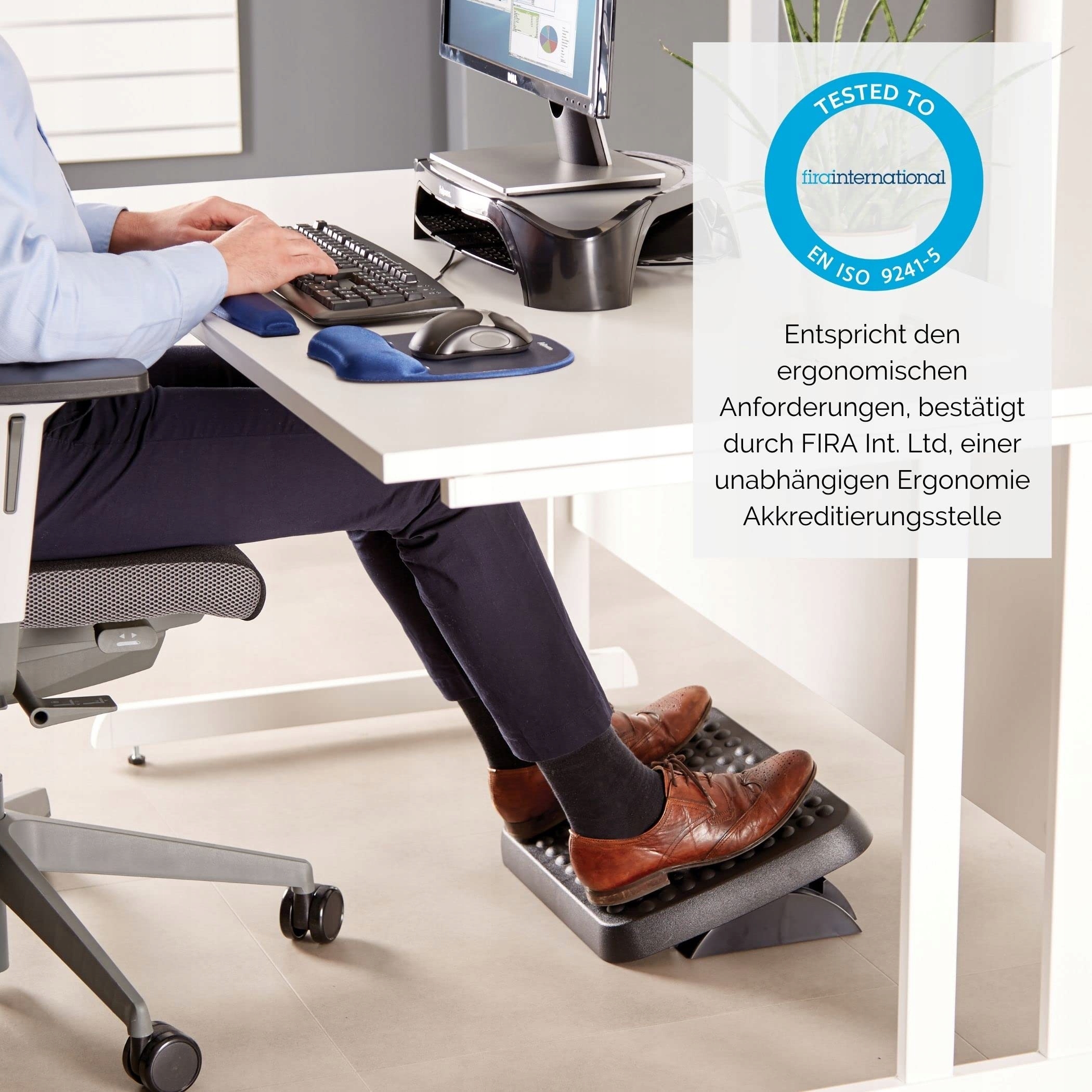 Footrest Regulowany Podnóżek Biurowy Masażer 2w1 — miniatura 5