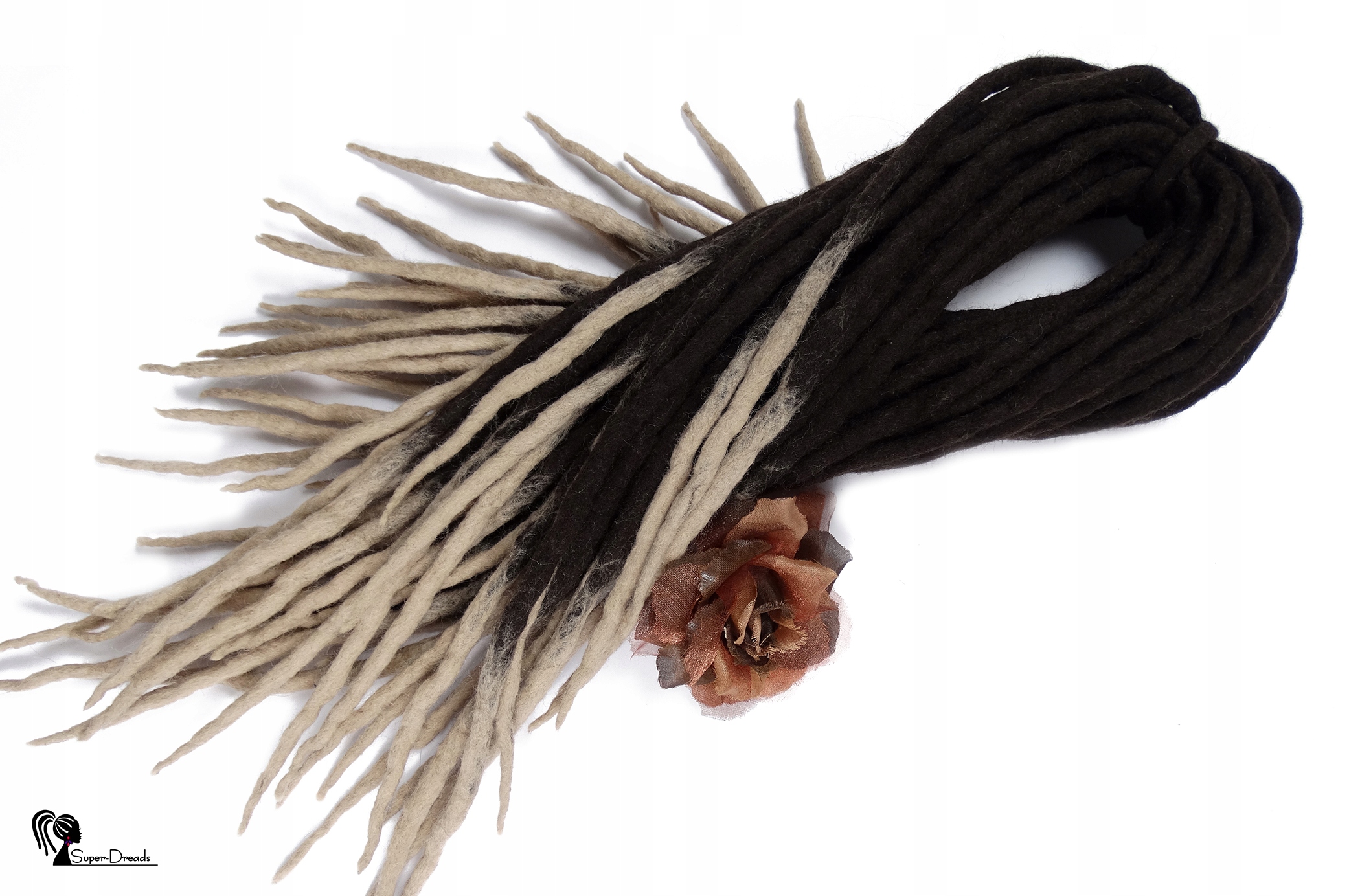 Vlněné pastelky Dredy, hnědé blond, Kávový Onyx, 40 kusů