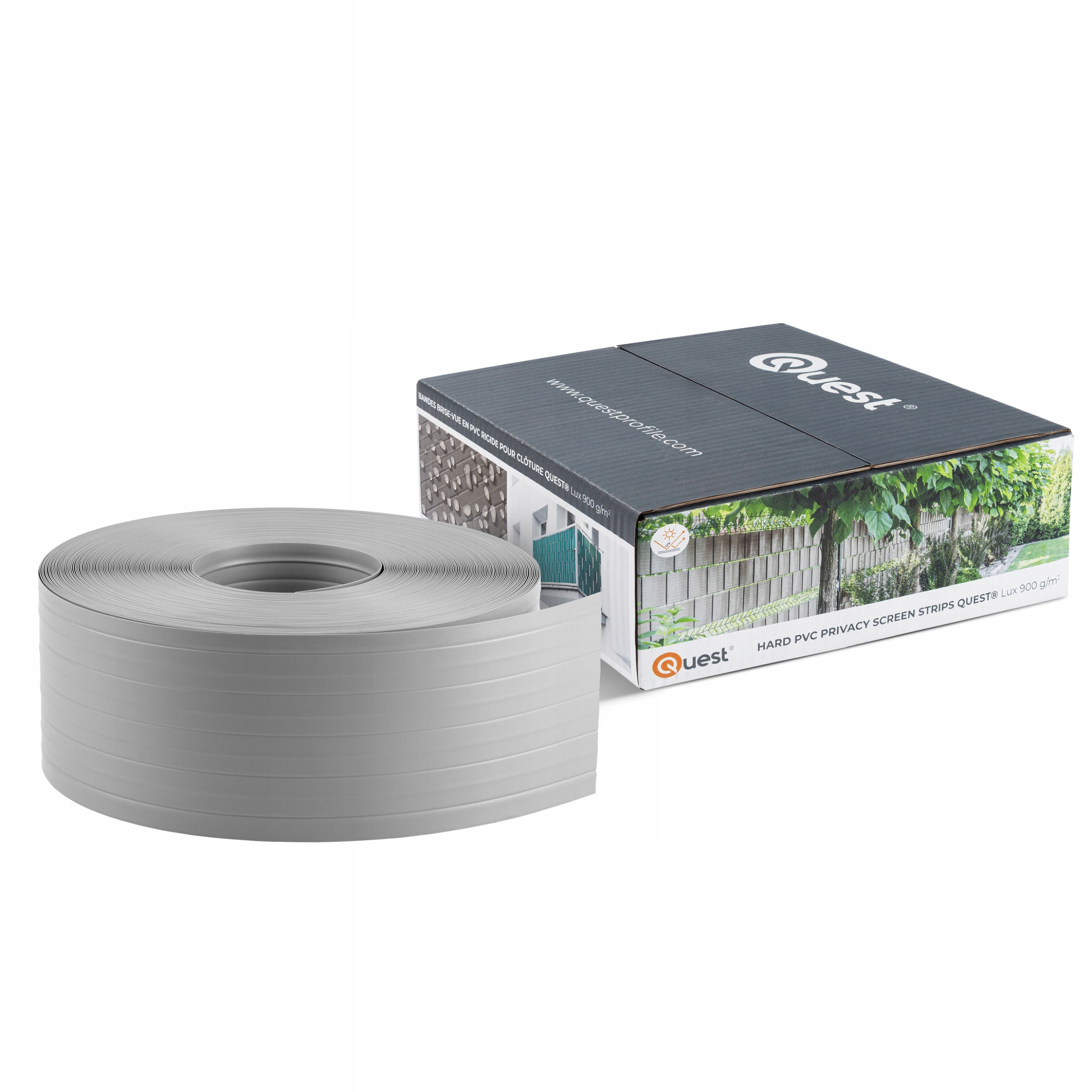 Silná stínící panelové pásy Pvc 10 cm, šedá Ral 7040, lamelový efekt, 52 m