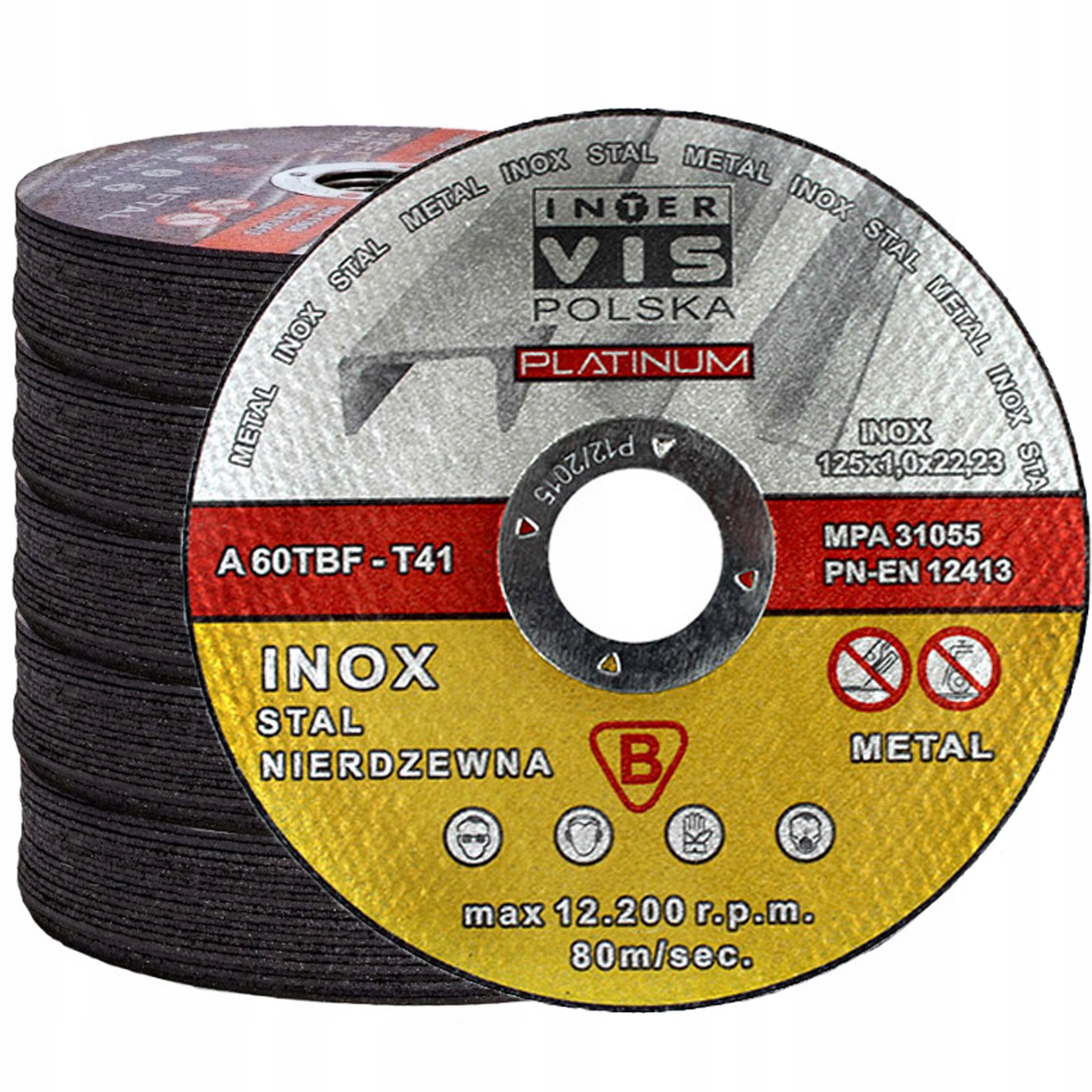 

Tarcze Do Cięcia Metalu 125x1 Inter-vis 50sztuk Pl