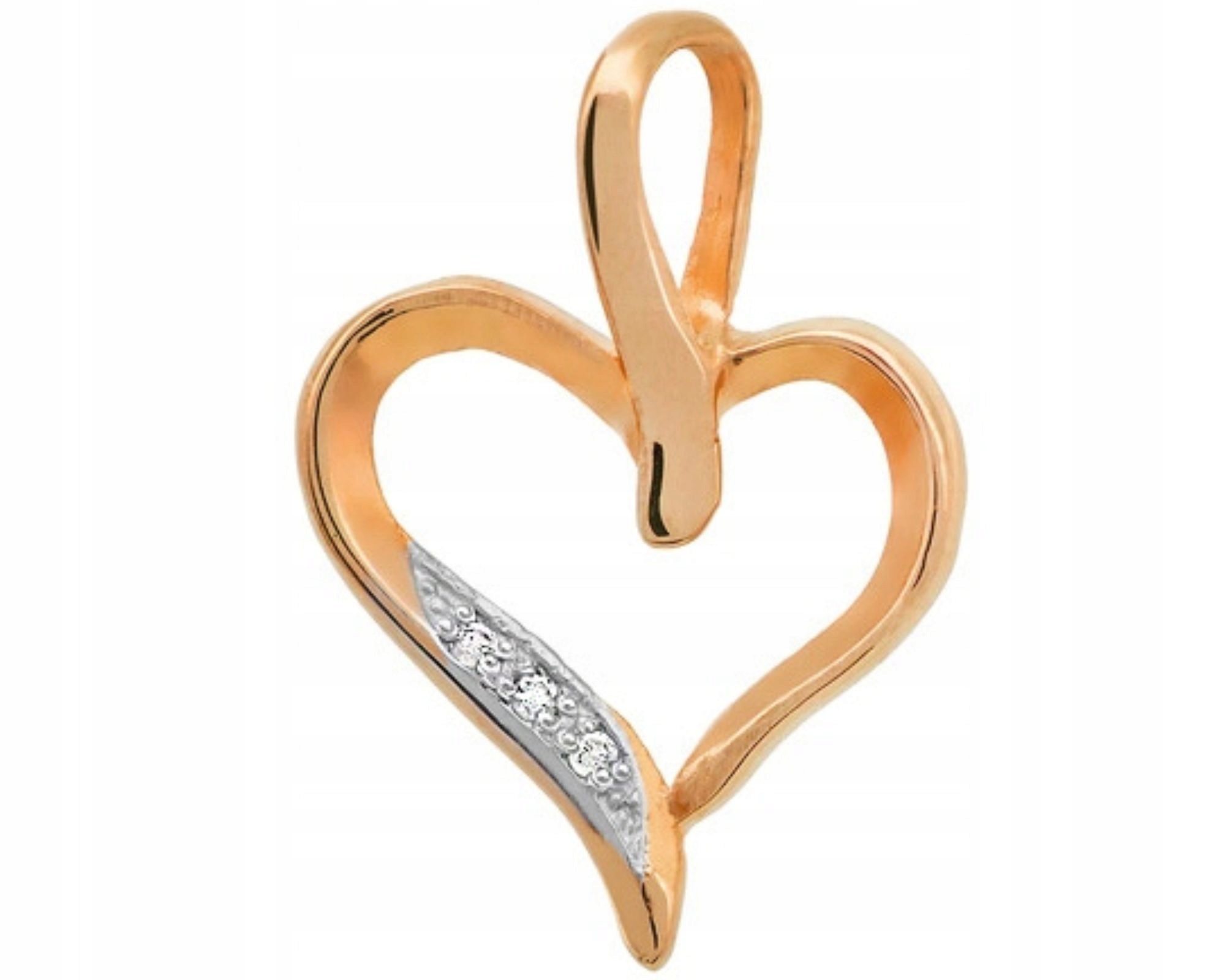 Přívěsek z růžového zlata s brilianty srdce 585