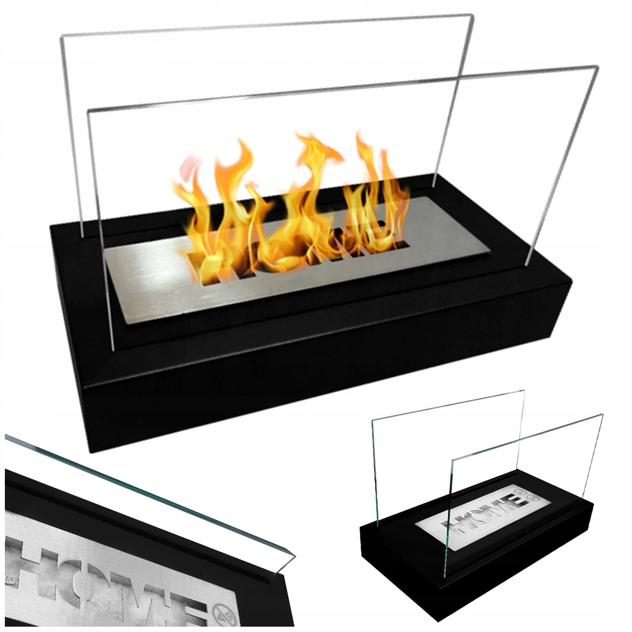 Volně Stojící Biokrb 36x18x22 cm Home Černý Mat Do Obývacího Pokoje Na Stůl Oheň