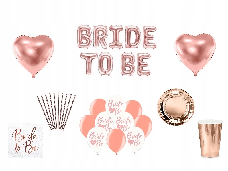 

Balony Kubeczki na Wieczór Panieński różowe złoto