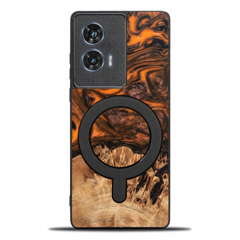 Pouzdro Bewood Unikátní pro Motorola Edge 50 Fusion oranžové s MagSafe