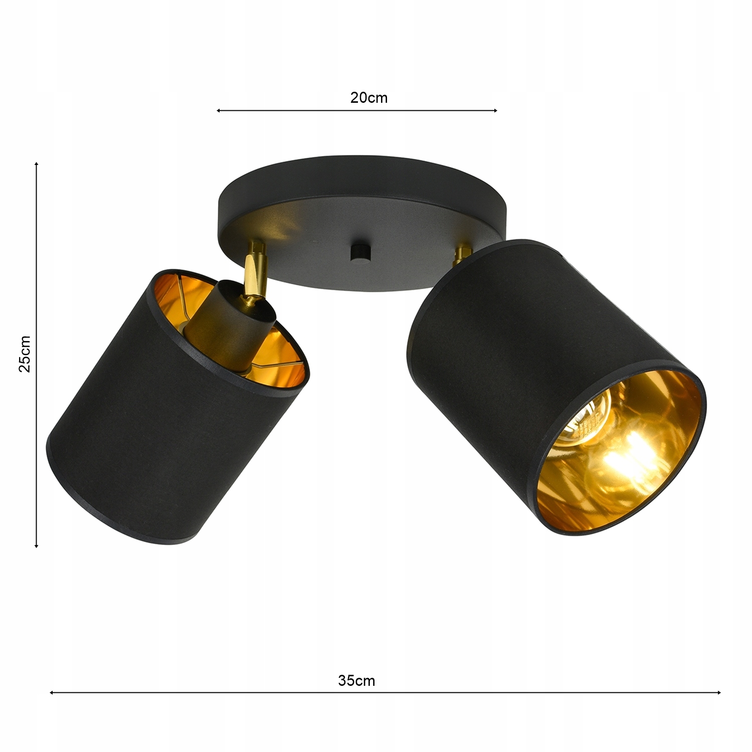 LAMPA WISZĄCA SUFITOWA ŻYRANDOL PLAFON Czarny Złot Marka Led-lux