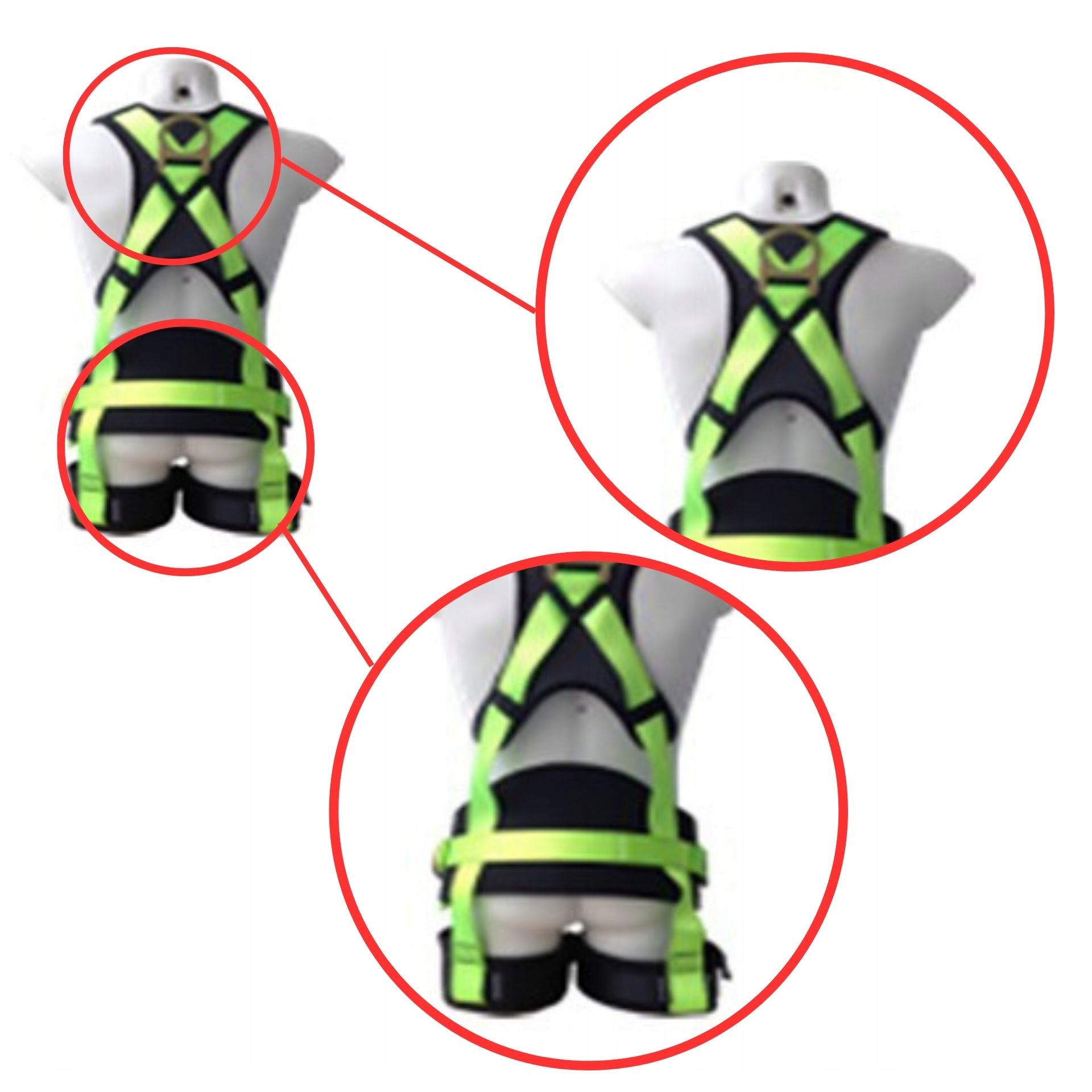 Szelki bezpieczeństwa BHP do pracy na wysokości REGULACJA PASÓW Marka inna