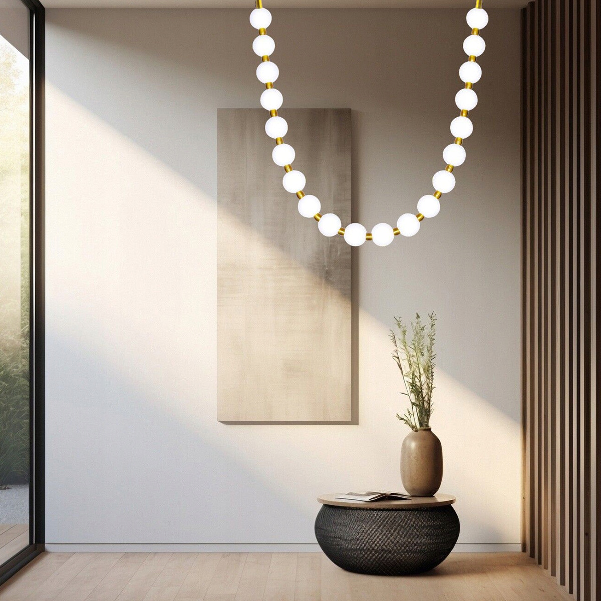 Moderní zlatá lampa s regulací 4 m, mléčné koule do ložnice