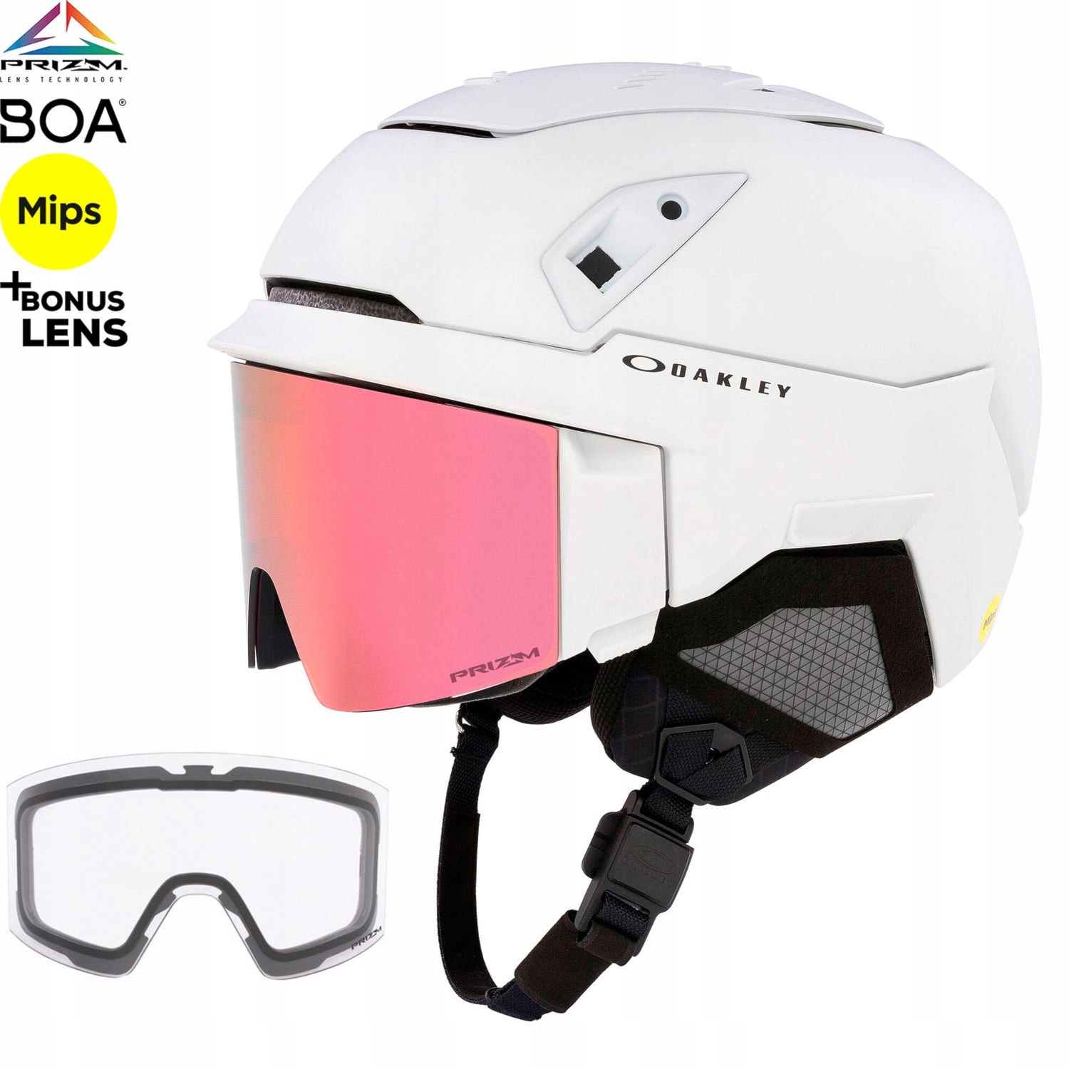 Helma Oakley MOD7 Mips bílá, Prizm Rose Gold S3+S1, Prizm Clear L 59-61