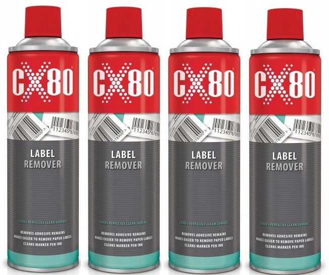 Levně CX-80 Label Remover 500 ml Přípravek Sprej Na Odstranění Lepicích Nálepek X4