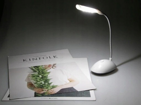 Lampka Biurkowa LED Szkolna na Biurko Nocna LAMPA DOTYKOWA STOJĄCA BIAŁY Zasilanie bateryjne