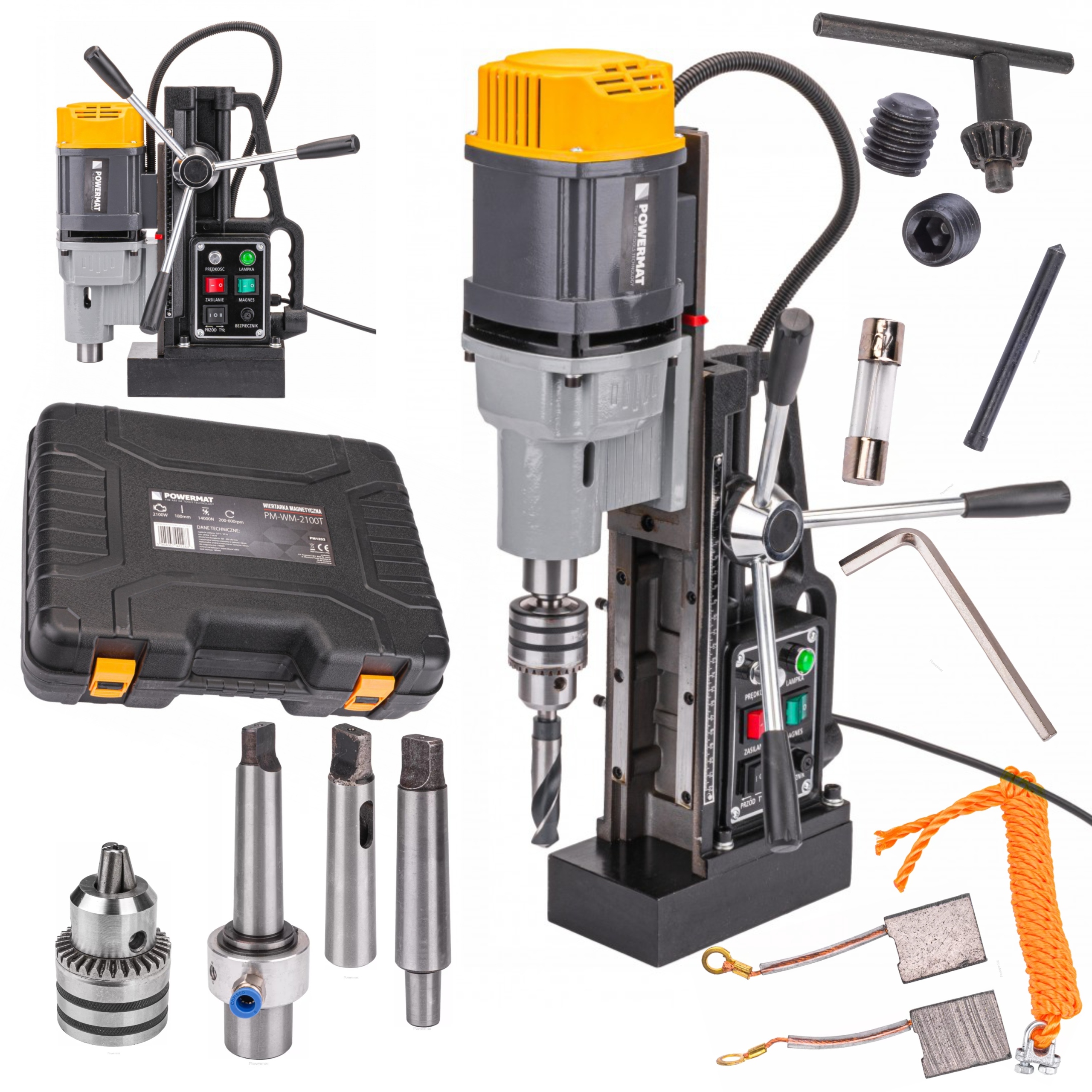 Magnetická Vrtačka Závitová 2100W 230V 14000 N 50MM MT3 MT2 Silná