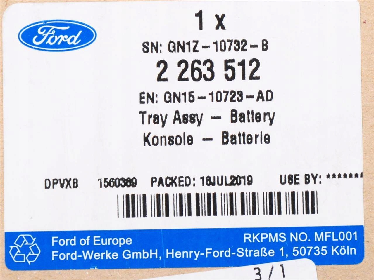 PODSTAWA AKUMULATORA ECOSPORT 2017 Catalog number for substitute GN1Z 10732 B