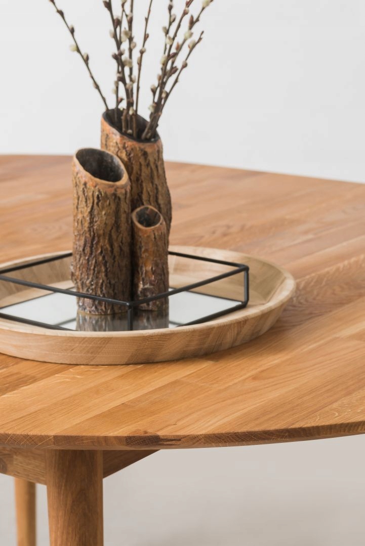 STÓŁ DĘBOWY OKRĄGŁY ROZKŁADANY ŚR 93 cm, LITY DĄB! Grubość blatu 2 cm