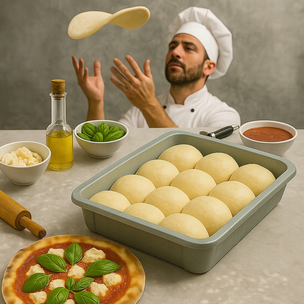 Pojemnik 10 l z pokrywą do dojrzewania ciasta pizza 40x33 cm pizzeria