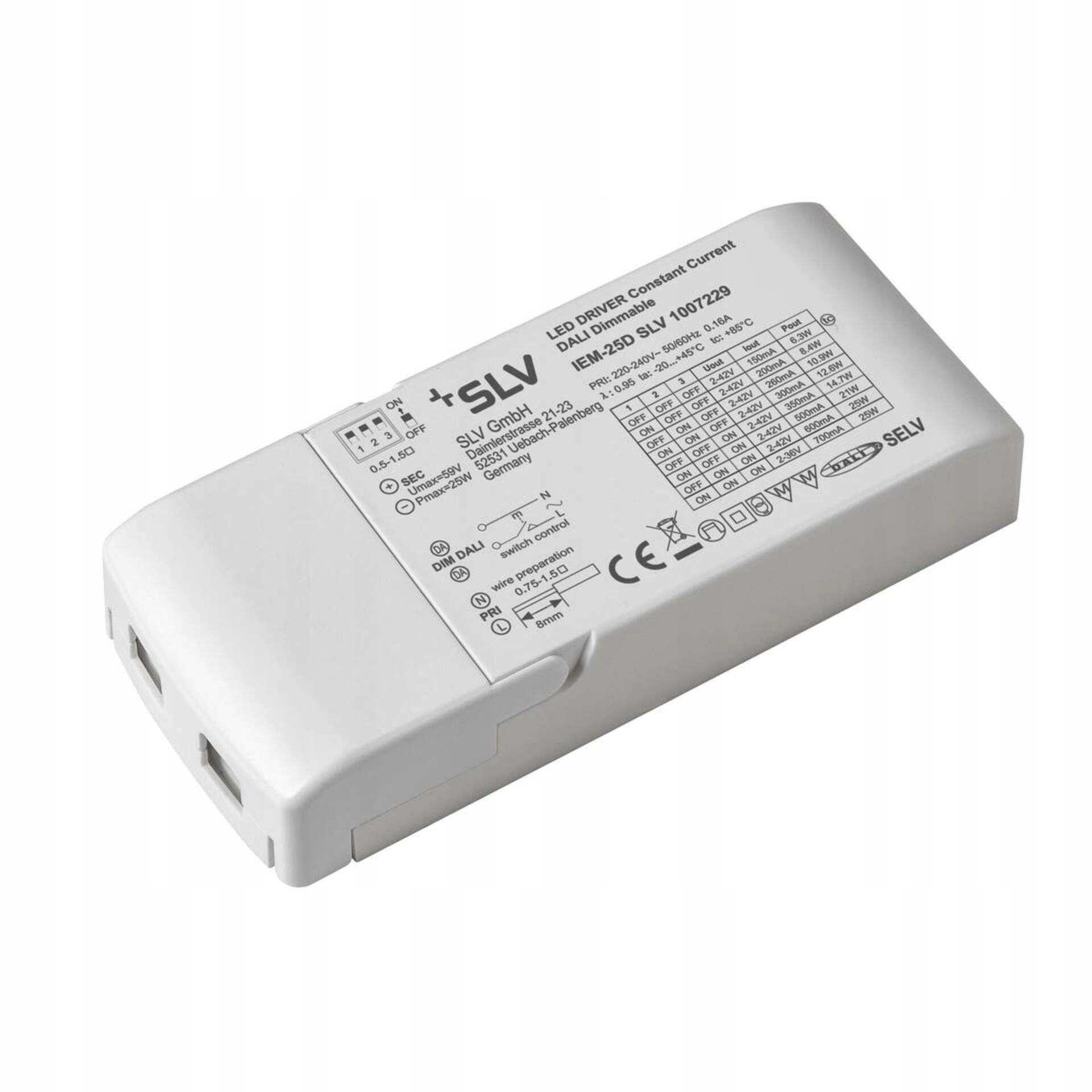 Led driver Slv Dali 25 W 150-700 mA bílý IP20 1007229