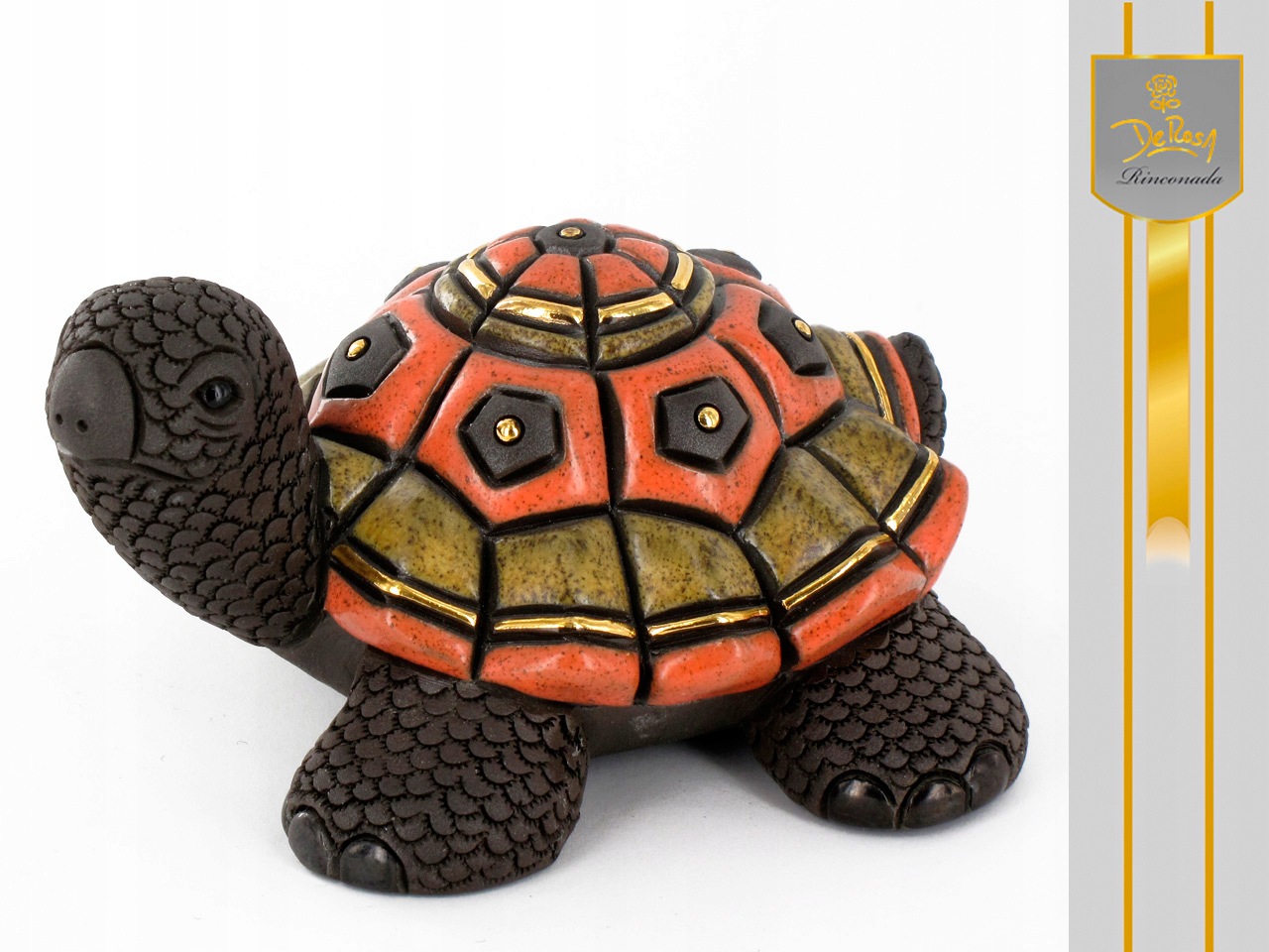 Figurka Ceramiczna Żółw Ręcznie Malowana Kolekcjonerska Zwierzę Ozdoba