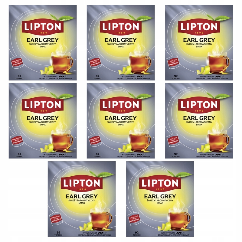 Lipton Earl Grey classic herbata czarna (92 torebki) X8