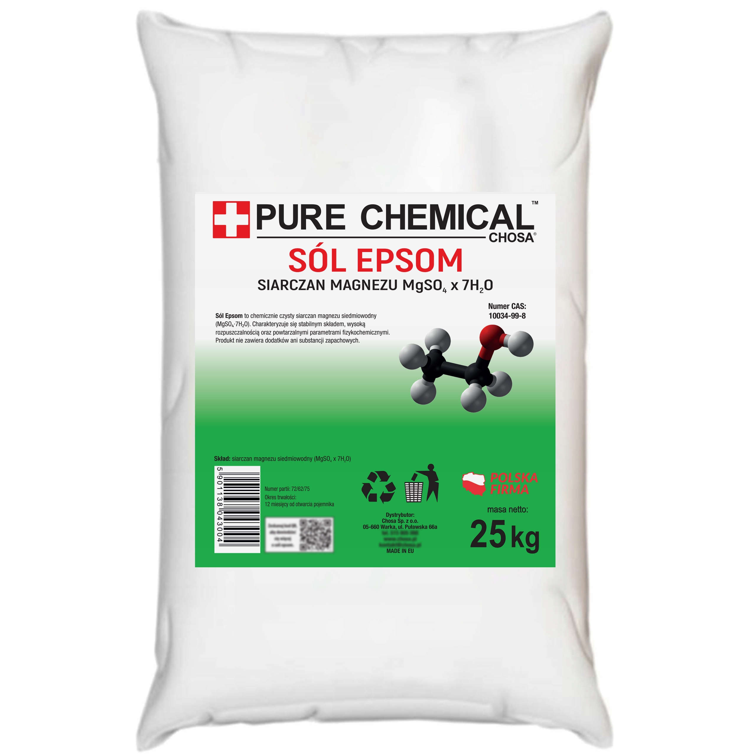 Epsom druska 25 kg – magnio sulfatas, karčioji angliška romėniška druska, be priedų