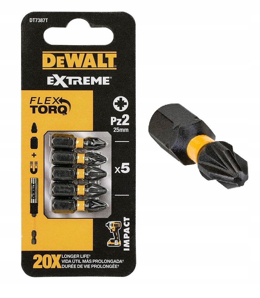 

DeWalt bity udarowe PZ2 25mm Torsion 5szt DT7387T