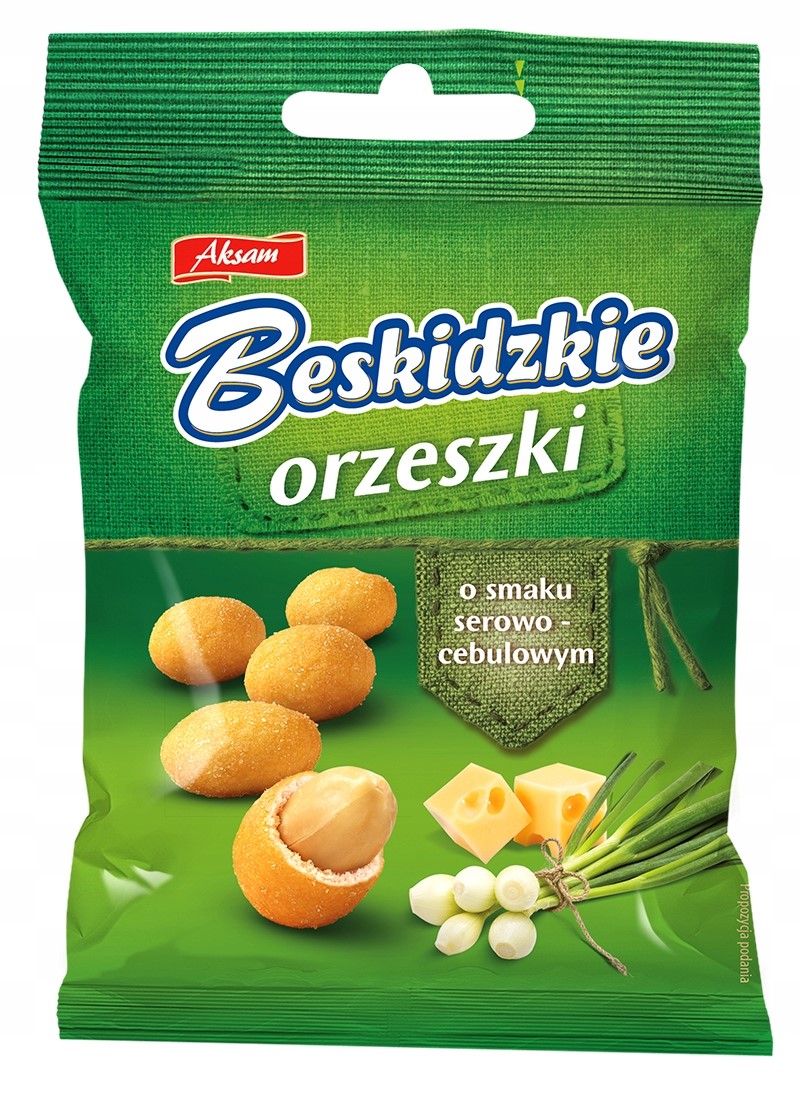 AKSAM ORZESZKI O SMAKU SEROWO CEBULOWYM 70G