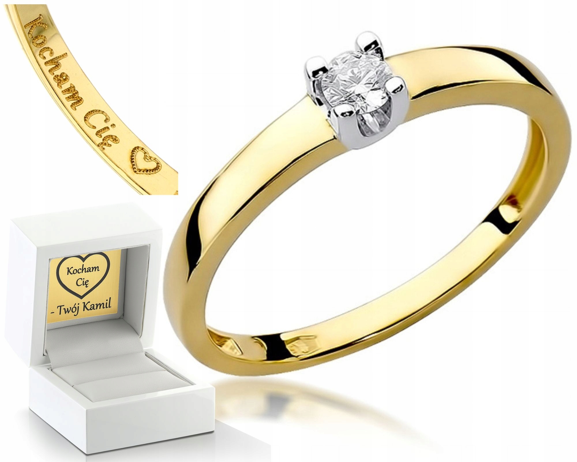 Zlatý Prstýnek S Briliantem 585 Gravírování Bonus