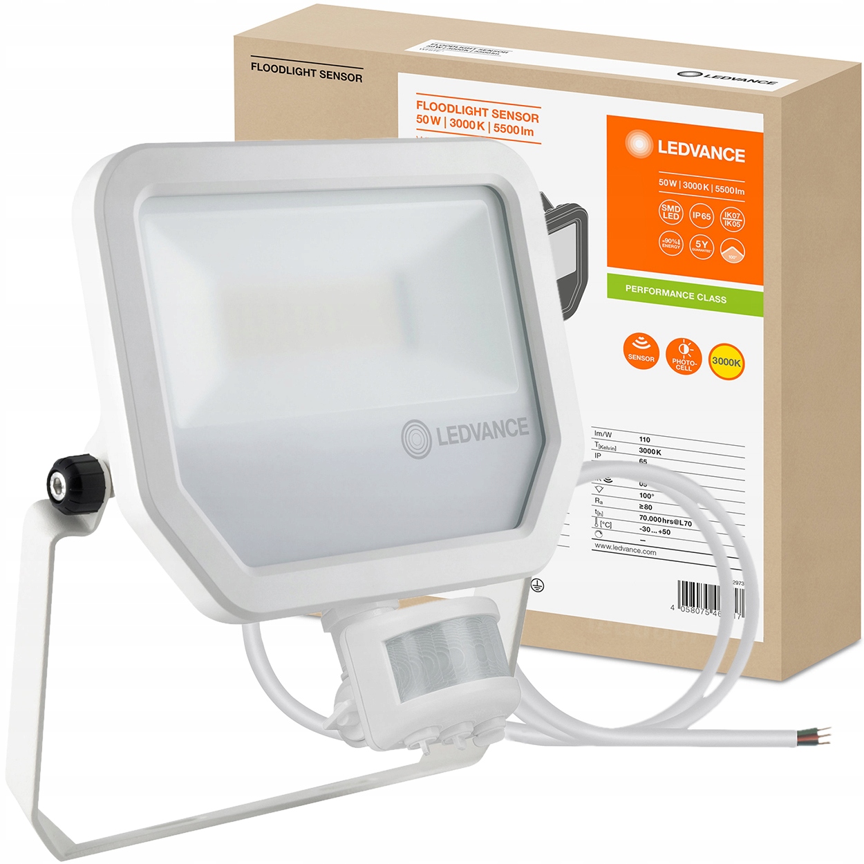 Naświetlacz LED 50W 3000K CZUJNIK RUCHU Ledvance