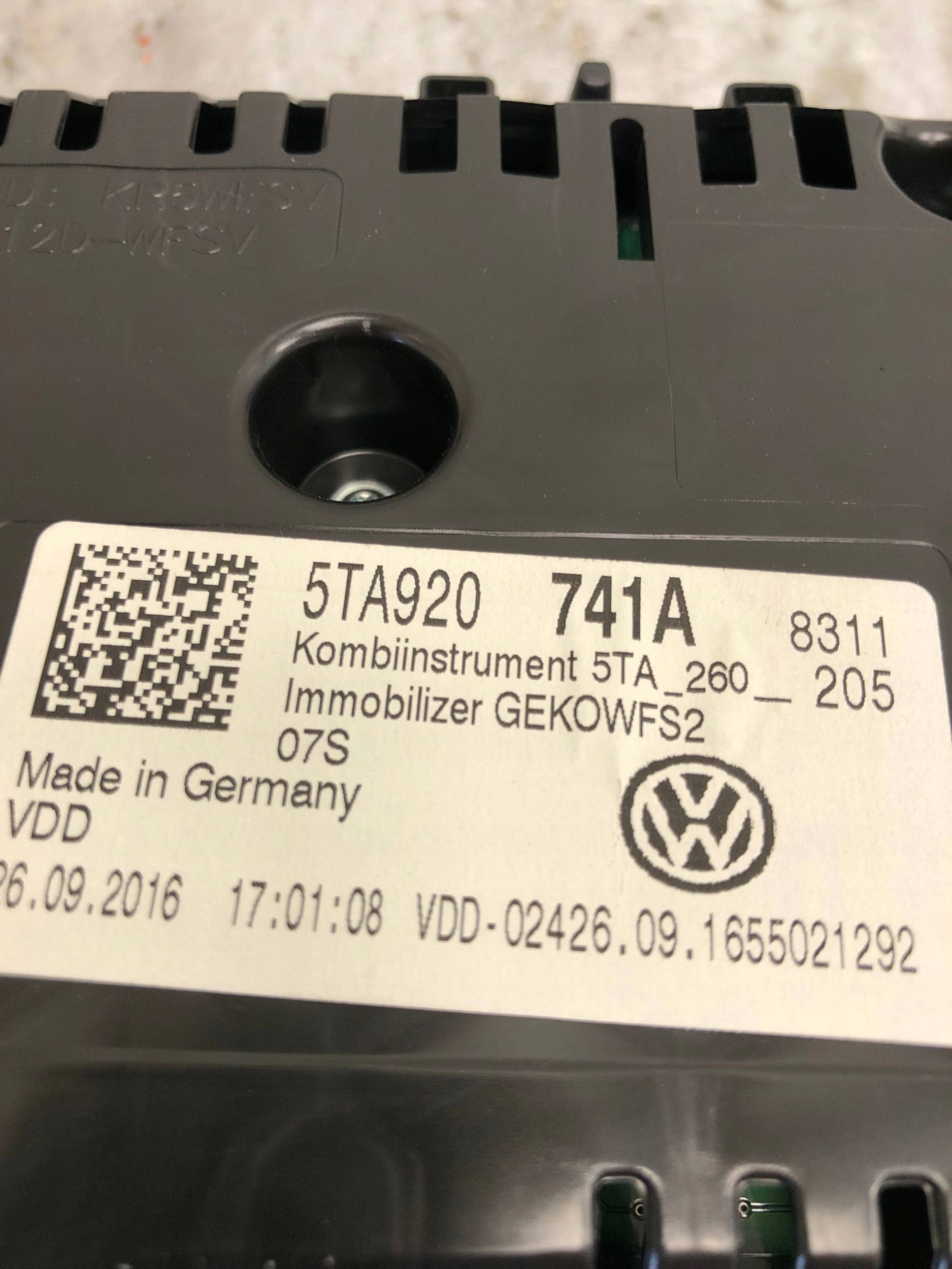 dials dials VW TOURAN III 5TA920741A EUROPA