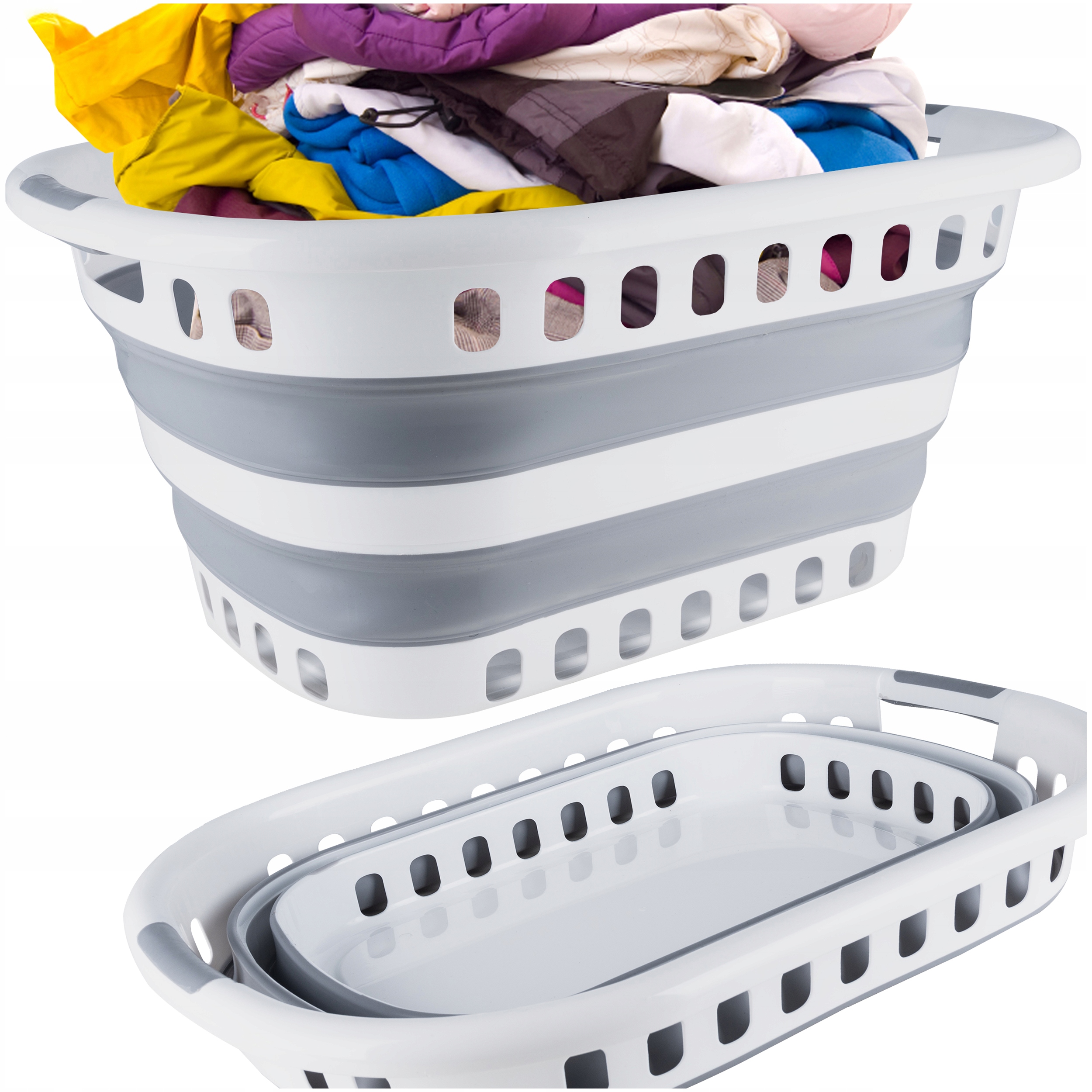 DUŻY KOSZ NA PRANIE MISKA SKŁADANA SILIKONOWA