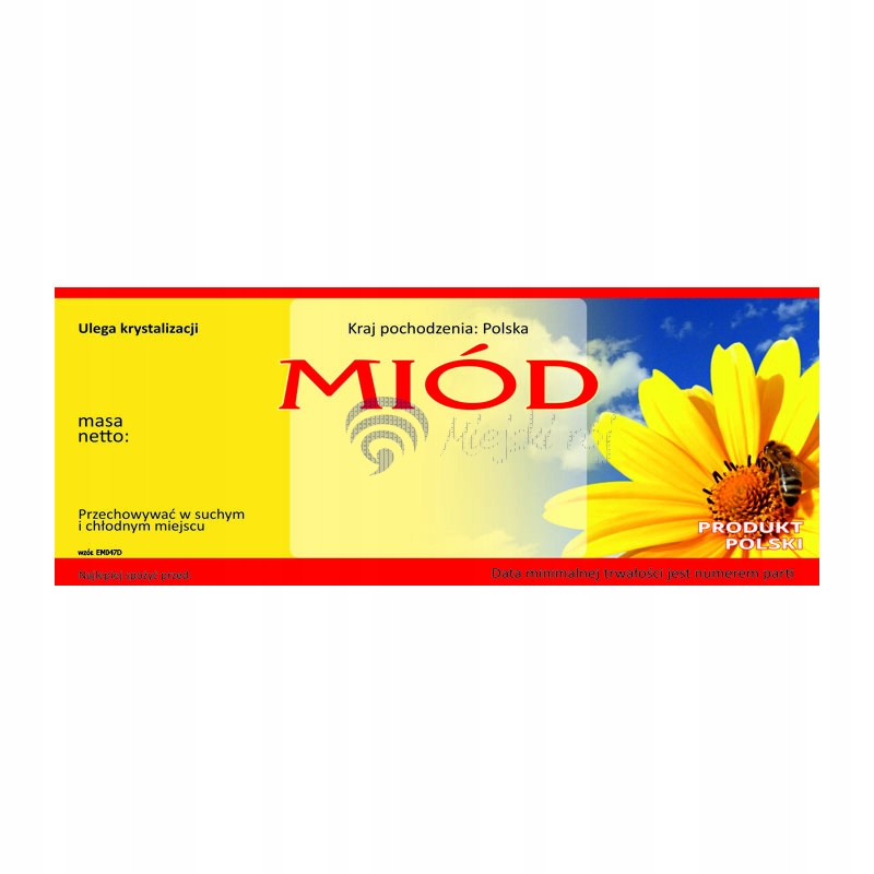 

Etykieta na miód Uniwersalna EM047D duże