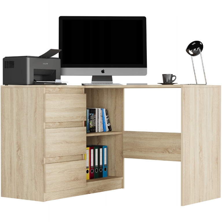 MEBLE BIURKO NAROŻNE KOMPUTER LEWE Sonoma N-4L